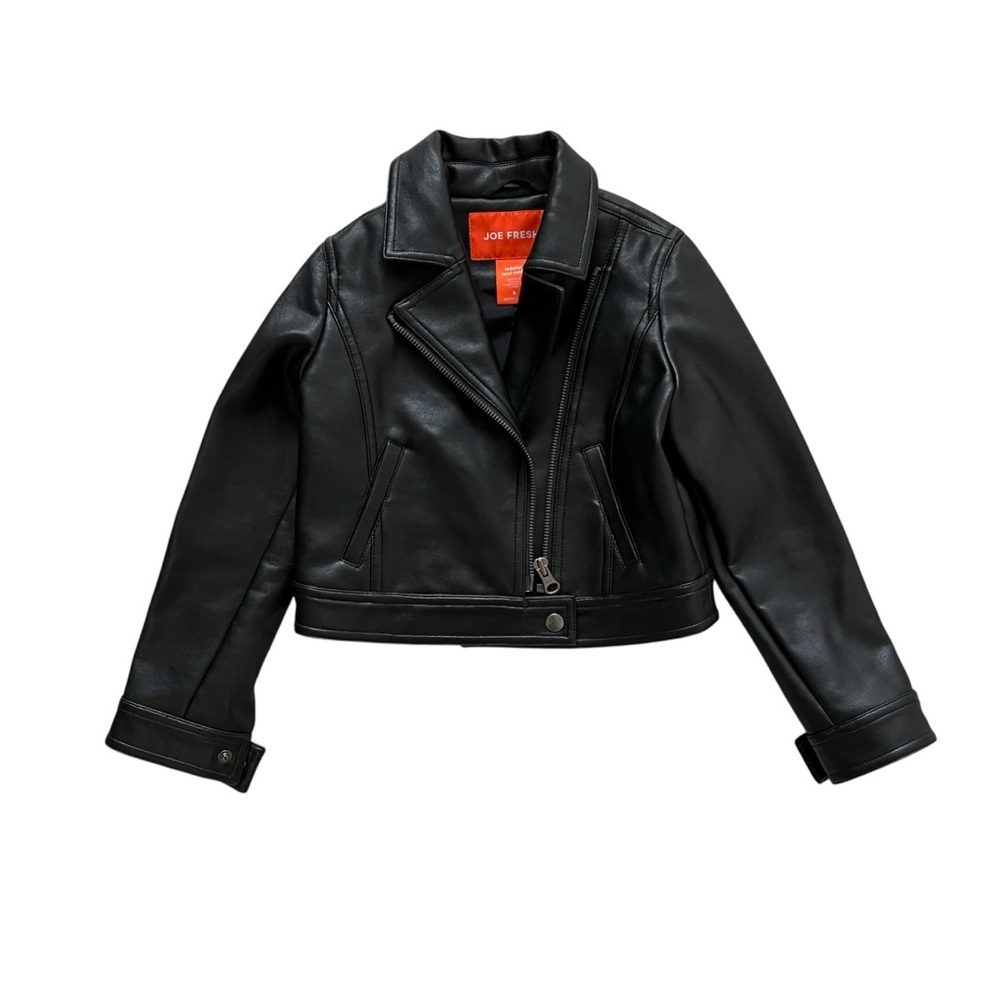 Joe Fresh Kids Black Faux‎ Leather Moto Jacket
